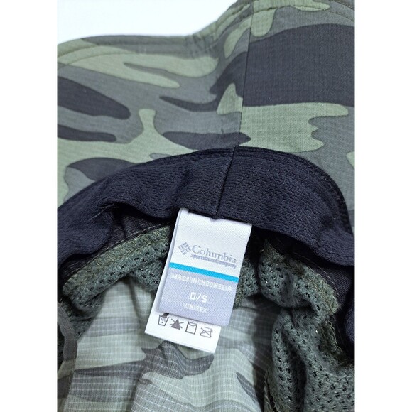 Columbia Camo Green Vented Nylon Bucket Sun Safari Hat Adjustable Omnishade - Picture 5 of 7